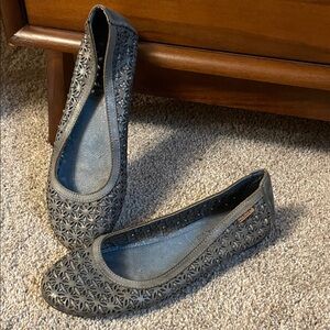 Women's Laser-Cut Ballet Flats - Gray